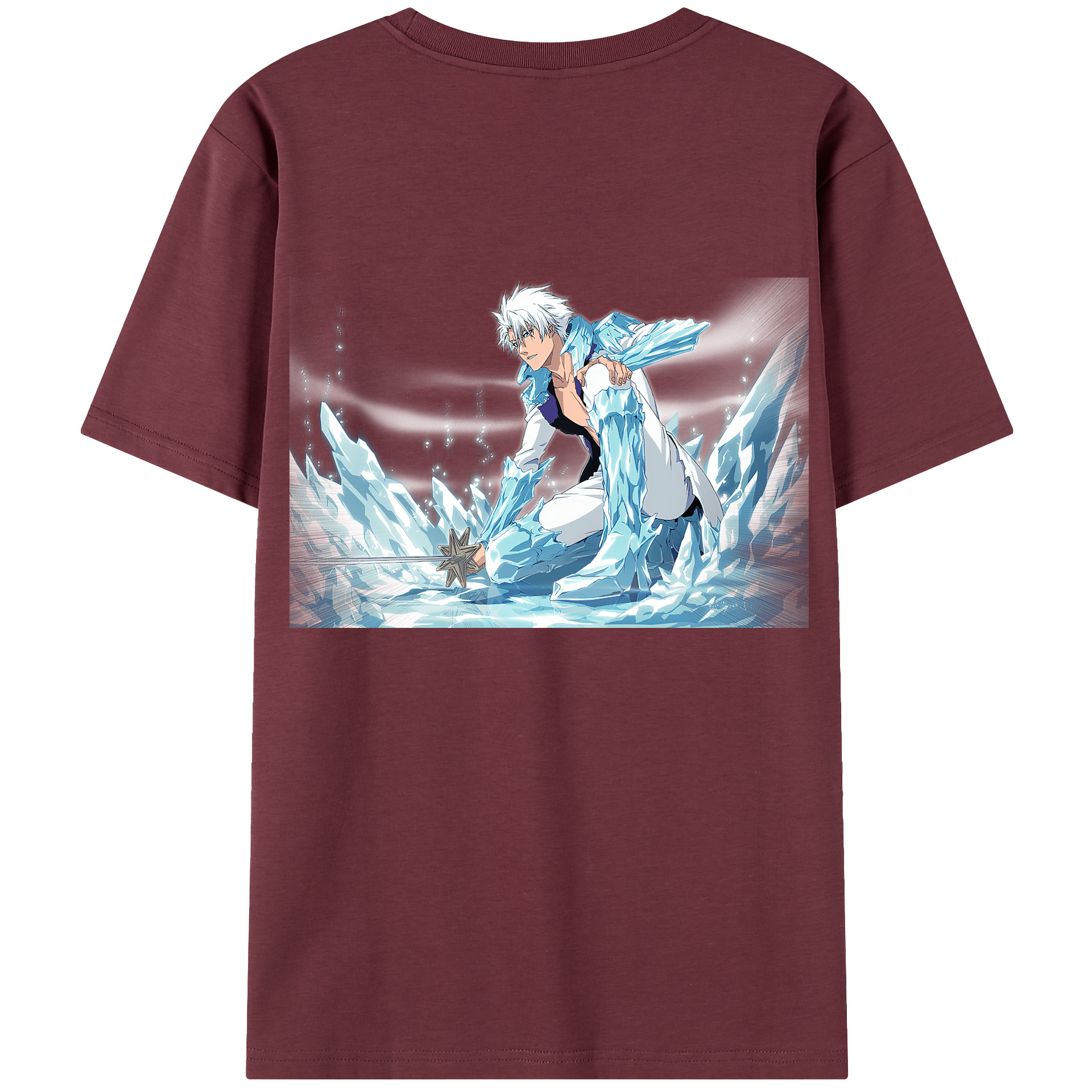 （画像用） ブリーチ 日番谷冬獅郎（ひつがや とうしろう） BLEACH Hitsugaya Toushirou 綿100％半袖Tシャツ（背面プリント）